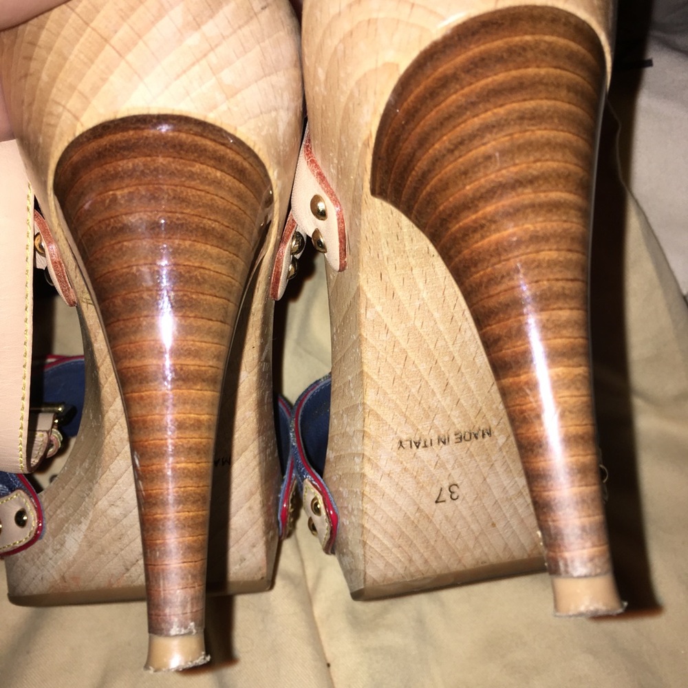 Louis Vuitton denim platform sandals - Picture 3 of 5